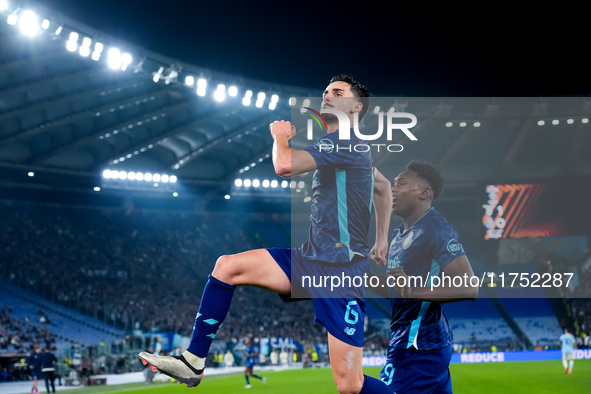 Stephen Eustaquio of FC Porto celebrates after scoring first goal during the UEFA Europa League 2024/25 League Phase MD4 match between SS La...