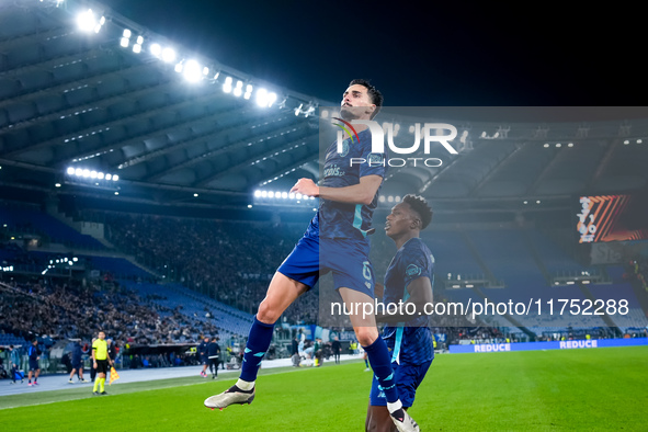 Stephen Eustaquio of FC Porto celebrates after scoring first goal during the UEFA Europa League 2024/25 League Phase MD4 match between SS La...