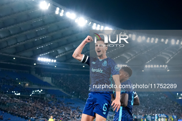 Stephen Eustaquio of FC Porto celebrates after scoring first goal during the UEFA Europa League 2024/25 League Phase MD4 match between SS La...