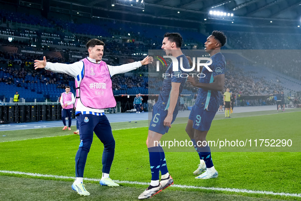 Stephen Eustaquio of FC Porto celebrates after scoring first goal during the UEFA Europa League 2024/25 League Phase MD4 match between SS La...