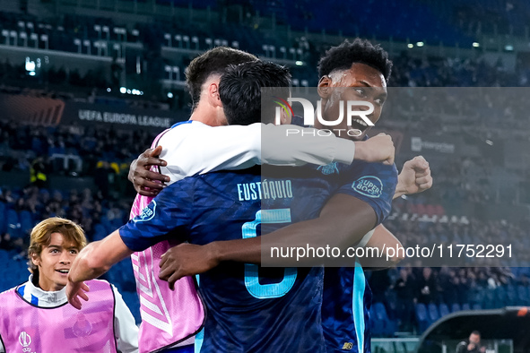 Stephen Eustaquio of FC Porto celebrates after scoring first goal during the UEFA Europa League 2024/25 League Phase MD4 match between SS La...