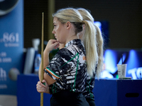 Twin sisters Carrie (front) and Megan (mostly hidden in picture) Randle from the Blackball Federation of Ireland national ladies doubles tea...