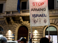 A demonstration organized by some pro-Palestinian groups takes place in front of the European Commission headquarters on Via IV Novembre in...