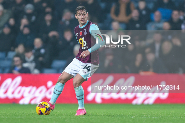 Connor Roberts of Burnley is on the ball during the Sky Bet Championship match between West Bromwich Albion and Burnley at The Hawthorns in...