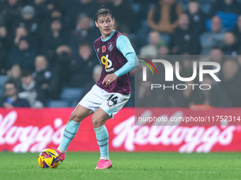 Connor Roberts of Burnley is on the ball during the Sky Bet Championship match between West Bromwich Albion and Burnley at The Hawthorns in...