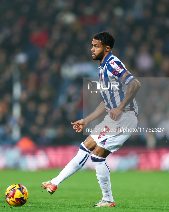 Darnell Furlong of WBA is on the ball during the Sky Bet Championship match between West Bromwich Albion and Burnley at The Hawthorns in Wes...