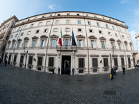 View of Palazzo Chigi, seat of the Italian government, in Rome, Italy, on November 7, 2024. (