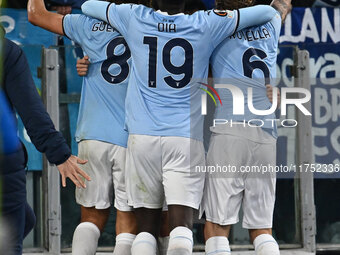 Pedro of S.S. Lazio celebrates after scoring the goal of 2-1 during the UEFA Europa League 2024/25 League Phase MD4 match between S.S. Lazio...