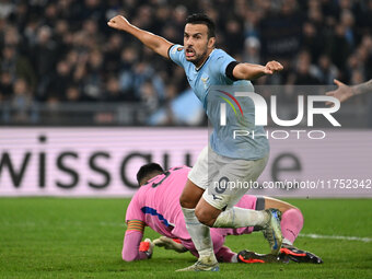 Pedro of S.S. Lazio celebrates after scoring the goal of 2-1 during the UEFA Europa League 2024/25 League Phase MD4 match between S.S. Lazio...