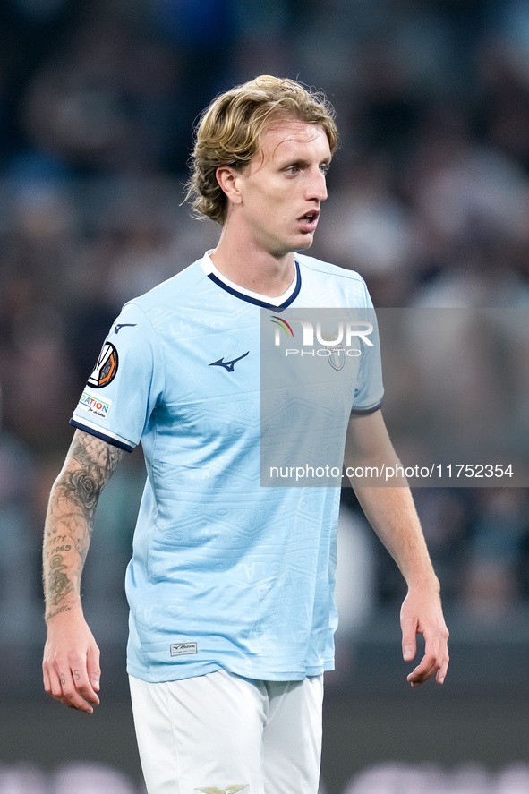 Nicolo' Rovella of SS Lazio looks on during the UEFA Europa League 2024/25 League Phase MD4 match between SS Lazio and FC Porto at Stadio Ol...