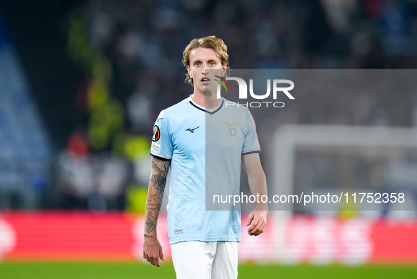 Nicolo' Rovella of SS Lazio looks on during the UEFA Europa League 2024/25 League Phase MD4 match between SS Lazio and FC Porto at Stadio Ol...