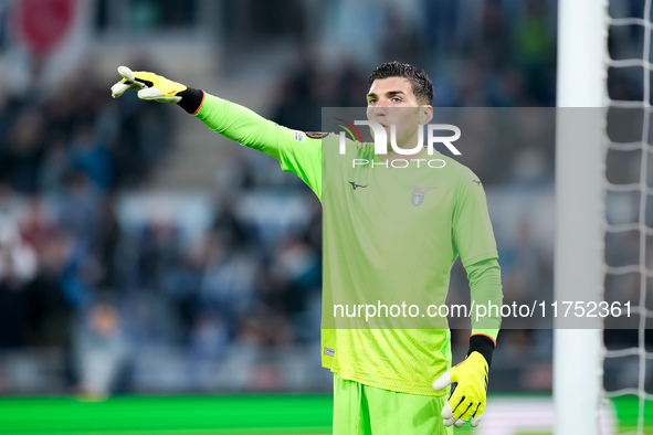 Christos Mandas of SS Lazio gestures during the UEFA Europa League 2024/25 League Phase MD4 match between SS Lazio and FC Porto at Stadio Ol...