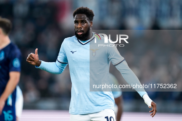 Boulaye Dia of SS Lazio gestures during the UEFA Europa League 2024/25 League Phase MD4 match between SS Lazio and FC Porto at Stadio Olimpi...