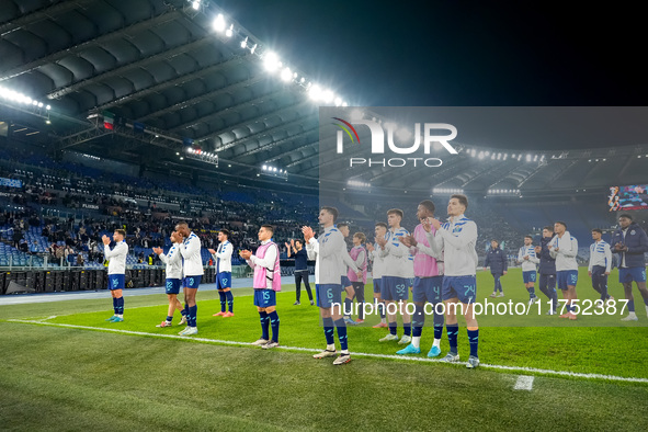 Players of FC Porto greet supporters at the end of the UEFA Europa League 2024/25 League Phase MD4 match between SS Lazio and FC Porto at St...