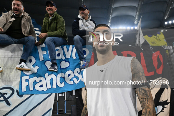 Mattia Zaccagni of S.S. Lazio stands at the end of the UEFA Europa League 2024/25 League Phase MD4 match between S.S. Lazio and F.C. Porto a...