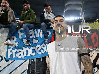 Mattia Zaccagni of S.S. Lazio stands at the end of the UEFA Europa League 2024/25 League Phase MD4 match between S.S. Lazio and F.C. Porto a...