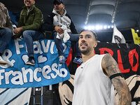 Mattia Zaccagni of S.S. Lazio stands at the end of the UEFA Europa League 2024/25 League Phase MD4 match between S.S. Lazio and F.C. Porto a...