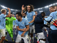 The S.S. Lazio team stands at the end of the UEFA Europa League 2024/25 League Phase MD4 match between S.S. Lazio and F.C. Porto at Olympic...