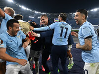 The S.S. Lazio team stands at the end of the UEFA Europa League 2024/25 League Phase MD4 match between S.S. Lazio and F.C. Porto at Olympic...