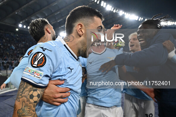 The S.S. Lazio team stands at the end of the UEFA Europa League 2024/25 League Phase MD4 match between S.S. Lazio and F.C. Porto at Olympic...