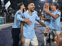 The S.S. Lazio team stands at the end of the UEFA Europa League 2024/25 League Phase MD4 match between S.S. Lazio and F.C. Porto at Olympic...