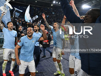 The S.S. Lazio team stands at the end of the UEFA Europa League 2024/25 League Phase MD4 match between S.S. Lazio and F.C. Porto at Olympic...