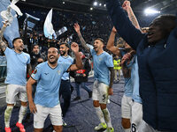 The S.S. Lazio team stands at the end of the UEFA Europa League 2024/25 League Phase MD4 match between S.S. Lazio and F.C. Porto at Olympic...