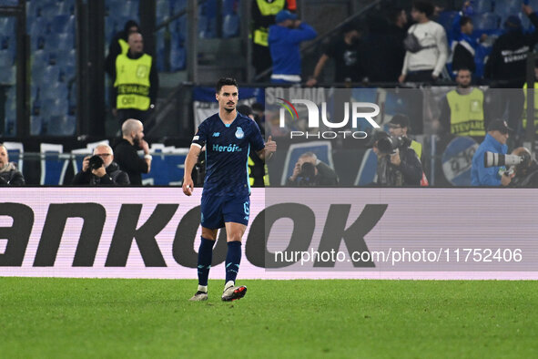 Stephen Eustaquio of F.C. Porto celebrates after scoring the goal to make it 1-1 during the UEFA Europa League 2024/25 League Phase MD4 matc...