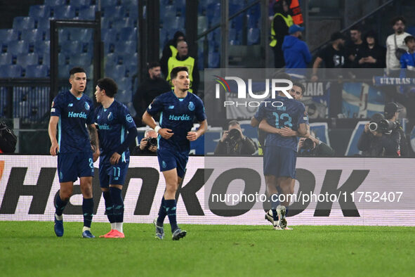 Stephen Eustaquio of F.C. Porto celebrates after scoring the goal to make it 1-1 during the UEFA Europa League 2024/25 League Phase MD4 matc...