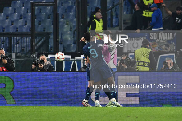 Stephen Eustaquio of F.C. Porto celebrates after scoring the goal to make it 1-1 during the UEFA Europa League 2024/25 League Phase MD4 matc...