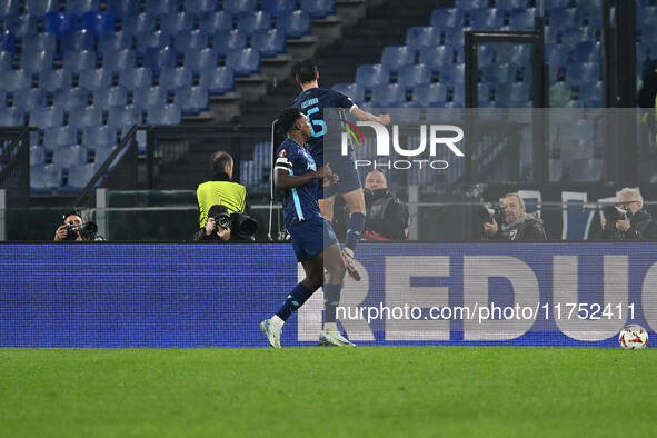 Stephen Eustaquio of F.C. Porto celebrates after scoring the goal to make it 1-1 during the UEFA Europa League 2024/25 League Phase MD4 matc...