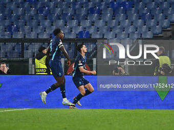 Stephen Eustaquio of F.C. Porto celebrates after scoring the goal to make it 1-1 during the UEFA Europa League 2024/25 League Phase MD4 matc...