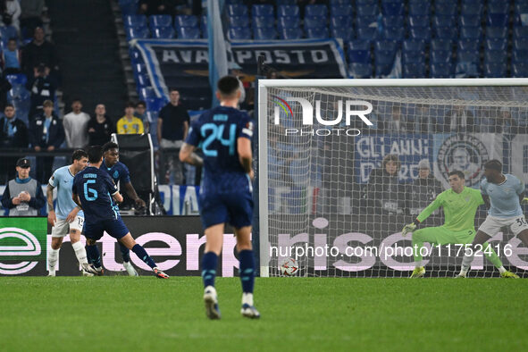 Stephen Eustaquio of F.C. Porto celebrates after scoring the goal to make it 1-1 during the UEFA Europa League 2024/25 League Phase MD4 matc...