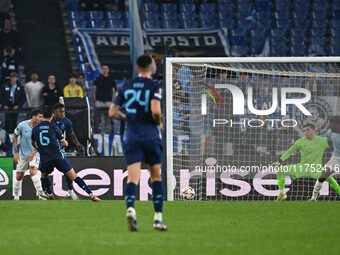 Stephen Eustaquio of F.C. Porto celebrates after scoring the goal to make it 1-1 during the UEFA Europa League 2024/25 League Phase MD4 matc...