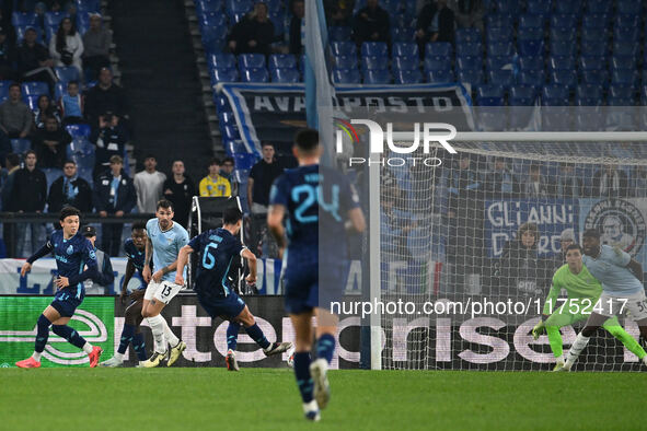 Stephen Eustaquio of F.C. Porto celebrates after scoring the goal to make it 1-1 during the UEFA Europa League 2024/25 League Phase MD4 matc...