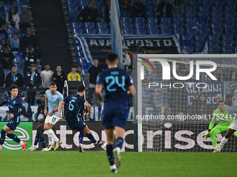 Stephen Eustaquio of F.C. Porto celebrates after scoring the goal to make it 1-1 during the UEFA Europa League 2024/25 League Phase MD4 matc...