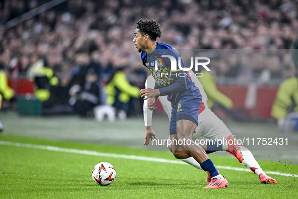 Maccabi Tel Aviv defender Tyrese Asante plays during the match between Ajax and Maccabi Tel Aviv at the Johan Cruijff ArenA for the UEFA Eur...