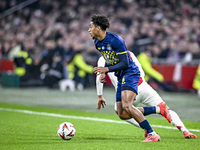 Maccabi Tel Aviv defender Tyrese Asante plays during the match between Ajax and Maccabi Tel Aviv at the Johan Cruijff ArenA for the UEFA Eur...