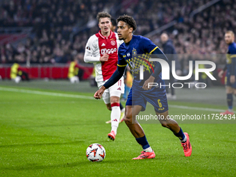 Maccabi Tel Aviv defender Tyrese Asante plays during the match between Ajax and Maccabi Tel Aviv at the Johan Cruijff ArenA for the UEFA Eur...