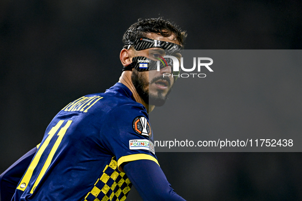 Maccabi Tel Aviv midfielder Sagiv Jehezkel plays during the match between Ajax and Maccabi Tel Aviv at the Johan Cruijff ArenA for the UEFA...