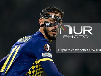 Maccabi Tel Aviv midfielder Sagiv Jehezkel plays during the match between Ajax and Maccabi Tel Aviv at the Johan Cruijff ArenA for the UEFA...