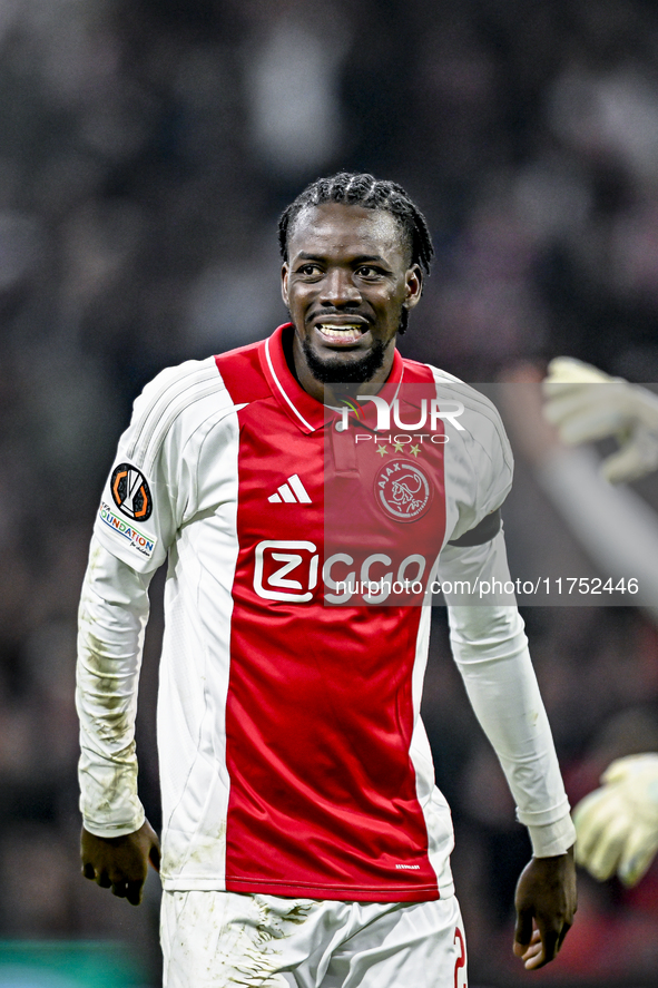 AFC Ajax Amsterdam forward Bertrand Traore plays during the match between Ajax and Maccabi Tel Aviv at the Johan Cruijff ArenA for the UEFA...