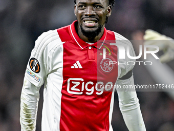 AFC Ajax Amsterdam forward Bertrand Traore plays during the match between Ajax and Maccabi Tel Aviv at the Johan Cruijff ArenA for the UEFA...