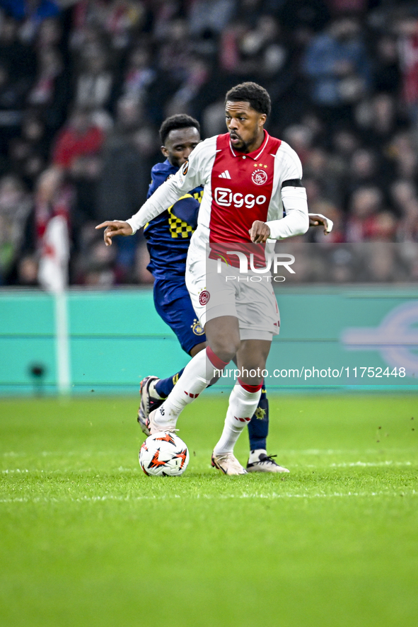 AFC Ajax Amsterdam forward Chuba Akpom plays during the match between Ajax and Maccabi Tel Aviv at the Johan Cruijff ArenA for the UEFA Euro...