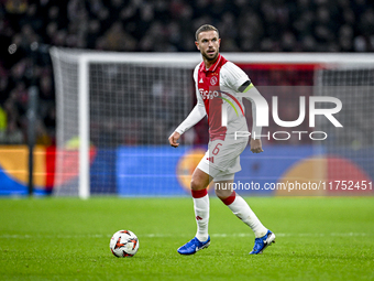 AFC Ajax Amsterdam midfielder Jordan Henderson plays during the match between Ajax and Maccabi Tel Aviv at the Johan Cruijff ArenA for the U...