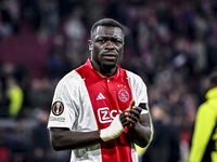 AFC Ajax Amsterdam forward Brian Brobbey plays during the match between Ajax and Maccabi Tel Aviv at the Johan Cruijff ArenA for the UEFA Eu...