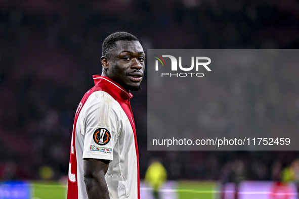 AFC Ajax Amsterdam forward Brian Brobbey plays during the match between Ajax and Maccabi Tel Aviv at the Johan Cruijff ArenA for the UEFA Eu...