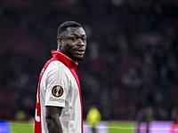 AFC Ajax Amsterdam forward Brian Brobbey plays during the match between Ajax and Maccabi Tel Aviv at the Johan Cruijff ArenA for the UEFA Eu...