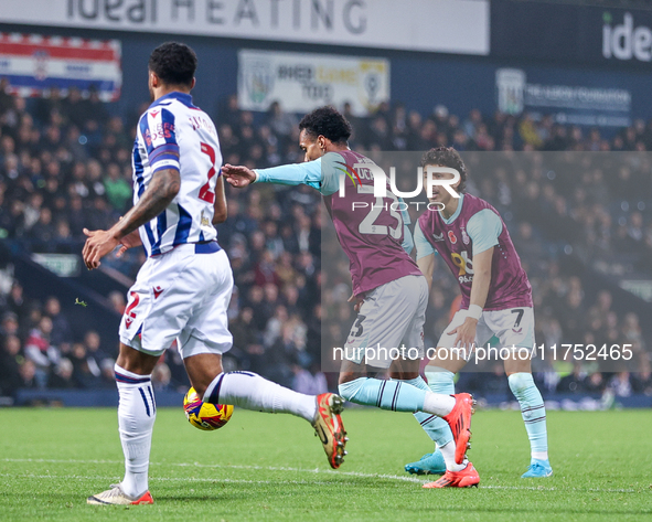 Number 23, Lucas Pires of Burnley, makes an attacking run during the Sky Bet Championship match between West Bromwich Albion and Burnley at...