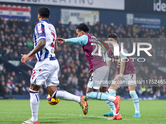 Number 23, Lucas Pires of Burnley, makes an attacking run during the Sky Bet Championship match between West Bromwich Albion and Burnley at...